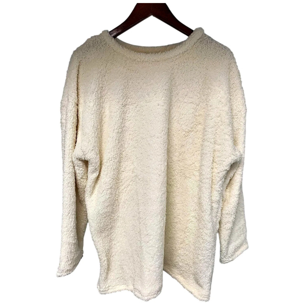 Comfort Code Women's Plush Knit Pullover Tunic Purple White - Regular